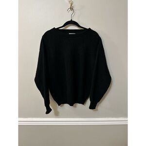 Vnt 80s 90s Carriage Court Chunky Cable Knit Sweater Medium Black‎